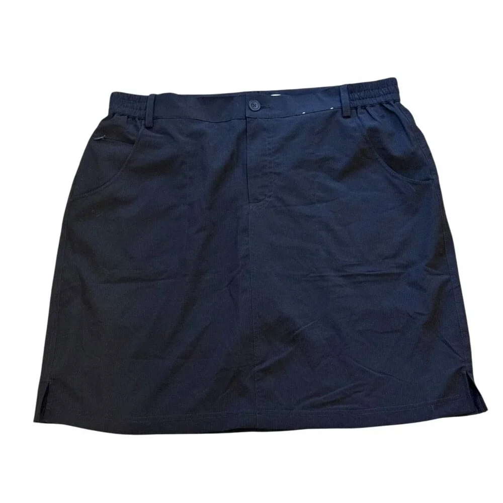 Tilley Women's Black Trek Skort Outdoor Size L‎ Skirt Shorts Pockets Golf Hiking